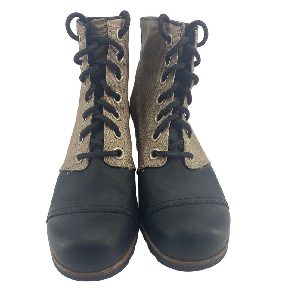 Sorel PDX Wedge Ankle Black Tan Boots Women Size 10 - Picture 3 of 8